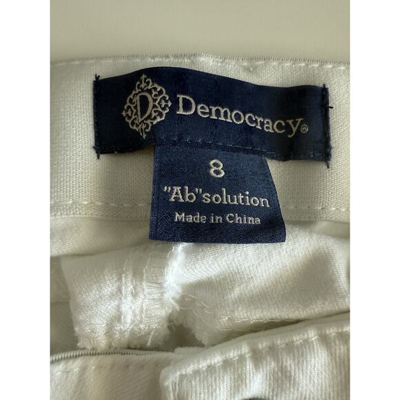 Democracy Jeans Womens 8 White Ab Solution Straight Leg Slimming Stretch Denim - Picture 3 of 6
